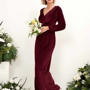 Camille Velvet Dress Burgundy
